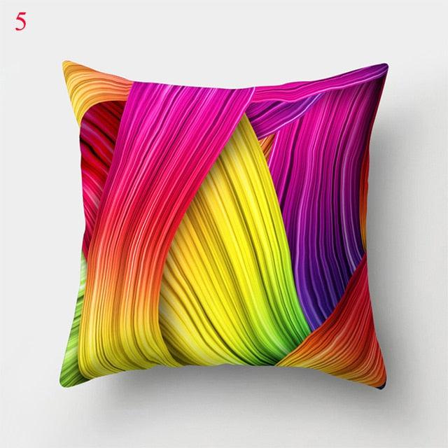 Rainbow Pillowcase Colorful Pillow Covers Cushion Cover Rainbow Throw Pillow Case Cushion Covers Abstract Swirl Rainbow Blue Green Red Bright Colors Wave Blend Throw Pillow Covers