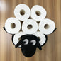 Sheep Toilet Paper Roll Holder Bathroom Wall Mounted Loo Rolls Storage Metal Rack Mount Hold Up 7 Rolls Novelty Animal Decorative Toilet Paper Holders Tissue Paper Storage Stand Wall Mount Iron Tissue Basket Sheep Art Decoration Bathroom House Office