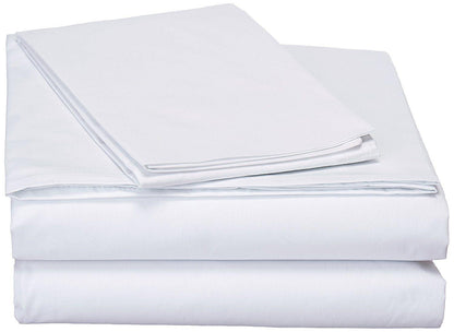 DaDa Bedding White Cotton Flat Sheet Set with Pillow Cases