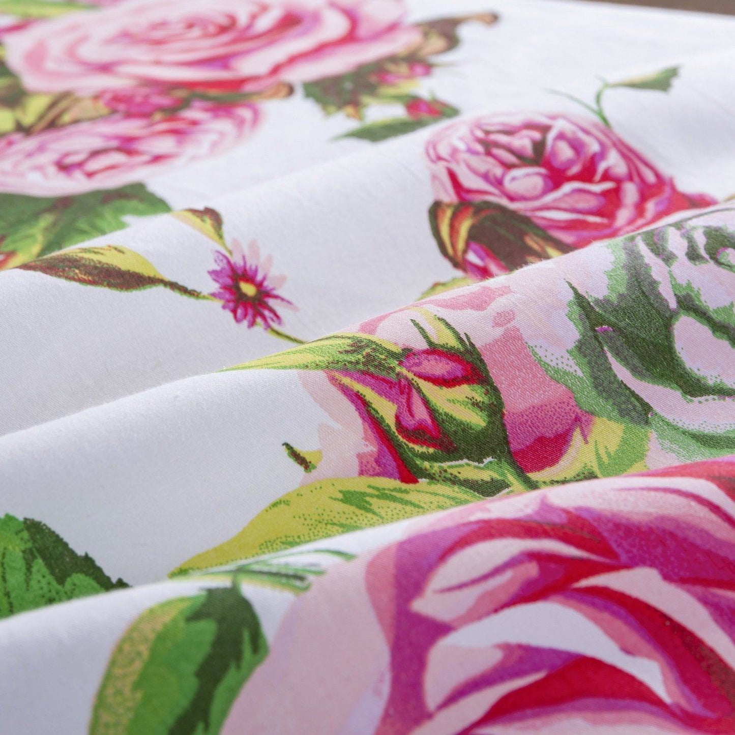 DaDa Bedding Pink Romantic Roses Floral Fitted Sheet Set