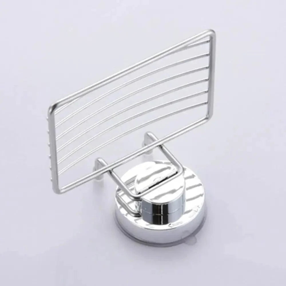 Super Strong Vacuum Suction Cup Soap Holder Drain Stainless Steel Wall-Mounted Soap Dish Shower Box Dish Punch-Free Bathroom Accessories Bathroom Soap Dish Holder Shower Soap Dish Saver Tray Bar Soap Sponge Holder for Shower Bathroom And Kitchen