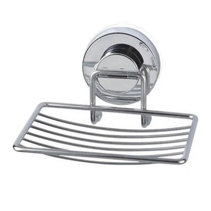 Super Strong Vacuum Suction Cup Soap Holder Drain Stainless Steel Wall-Mounted Soap Dish Shower Box Dish Punch-Free Bathroom Accessories Bathroom Soap Dish Holder Shower Soap Dish Saver Tray Bar Soap Sponge Holder for Shower Bathroom And Kitchen