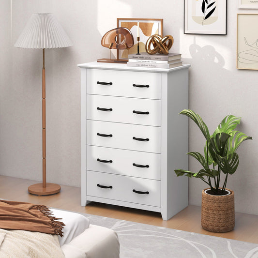 Tall Storage Dresser with 5 Pull-out Drawers for Bedroom Living Room