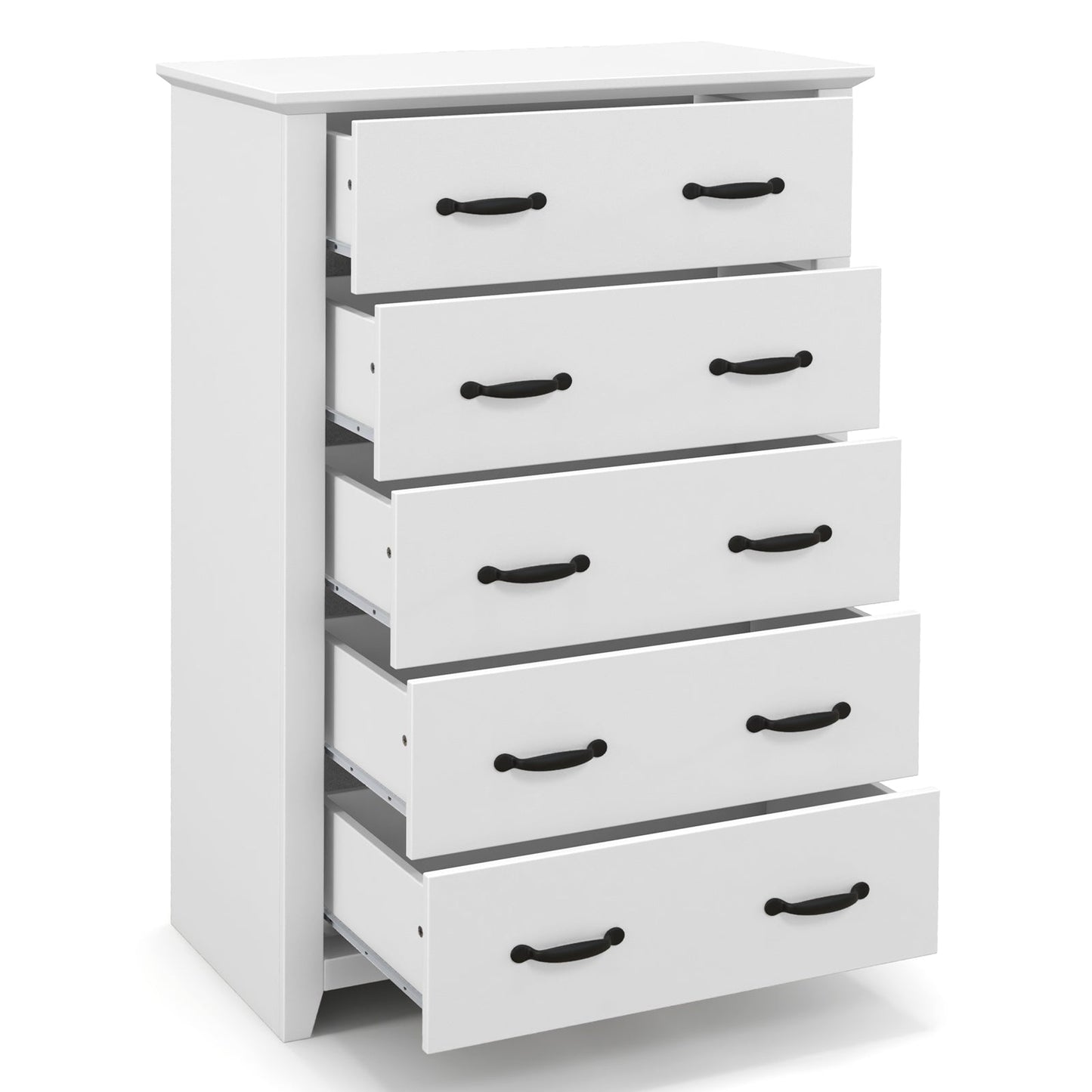 Tall Storage Dresser with 5 Pull-out Drawers for Bedroom Living Room