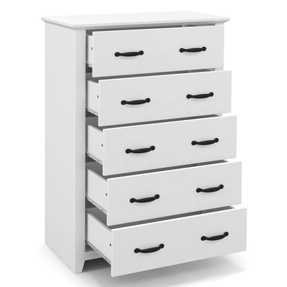 Tall Storage Dresser with 5 Pull-out Drawers for Bedroom Living Room