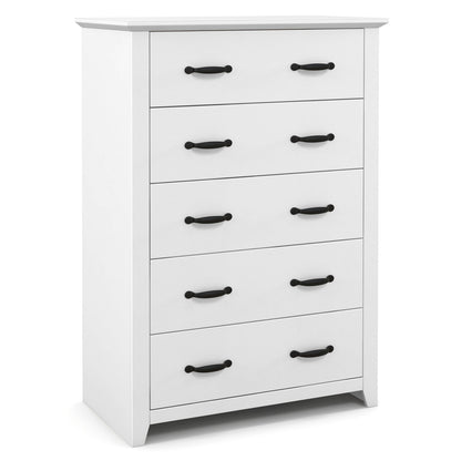 Tall Storage Dresser with 5 Pull-out Drawers for Bedroom Living Room