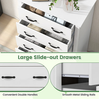 Tall Storage Dresser with 5 Pull-out Drawers for Bedroom Living Room