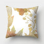 Tropical Leaf Flower Green Yellow Pillowcase Decorative Throw Pillow Case Cushion Cover Gold Stamping Leaves Polyester Cushion Cover Throw Pillow Decorative Cushions Home Decor Pillow Covers