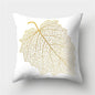 Tropical Leaf Flower Green Yellow Pillowcase Decorative Throw Pillow Case Cushion Cover Gold Stamping Leaves Polyester Cushion Cover Throw Pillow Decorative Cushions Home Decor Pillow Covers
