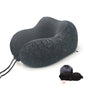 U-Shape Travel Pillow Pure Memory Foam Neck Pillow for Airplane Office Nap Cervical Pillows Flight Sleeping Head Neck Support Memory Cotton Neck Pillow Cervical Vertebra Travel Portable Noon Break Aircraft Neck Pillow For Traveling