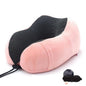U-Shape Travel Pillow Pure Memory Foam Neck Pillow for Airplane Office Nap Cervical Pillows Flight Sleeping Head Neck Support Memory Cotton Neck Pillow Cervical Vertebra Travel Portable Noon Break Aircraft Neck Pillow For Traveling