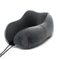 U-Shape Travel Pillow Pure Memory Foam Neck Pillow for Airplane Office Nap Cervical Pillows Flight Sleeping Head Neck Support Memory Cotton Neck Pillow Cervical Vertebra Travel Portable Noon Break Aircraft Neck Pillow For Traveling
