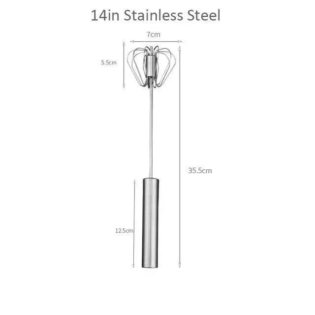Unique Design Semi-automatic Egg Beater 304 Stainless Steel Egg Whisk Manual Hand Mixer Self Turning Egg Stirrer Kitchen Accessories Egg Tools