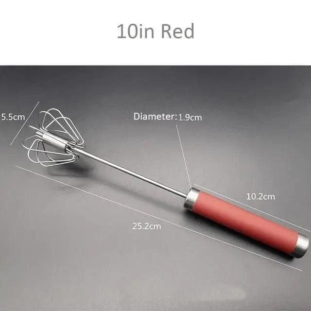 Unique Design Semi-automatic Egg Beater 304 Stainless Steel Egg Whisk Manual Hand Mixer Self Turning Egg Stirrer Kitchen Accessories Egg Tools