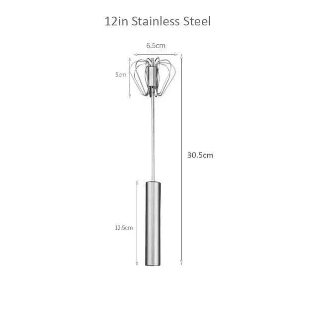 Unique Design Semi-automatic Egg Beater 304 Stainless Steel Egg Whisk Manual Hand Mixer Self Turning Egg Stirrer Kitchen Accessories Egg Tools