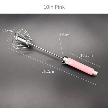 Unique Design Semi-automatic Egg Beater 304 Stainless Steel Egg Whisk Manual Hand Mixer Self Turning Egg Stirrer Kitchen Accessories Egg Tools