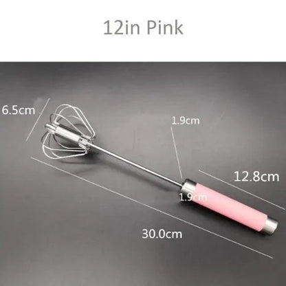 Unique Design Semi-automatic Egg Beater 304 Stainless Steel Egg Whisk Manual Hand Mixer Self Turning Egg Stirrer Kitchen Accessories Egg Tools