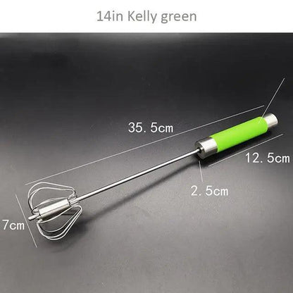 Unique Design Semi-automatic Egg Beater 304 Stainless Steel Egg Whisk Manual Hand Mixer Self Turning Egg Stirrer Kitchen Accessories Egg Tools