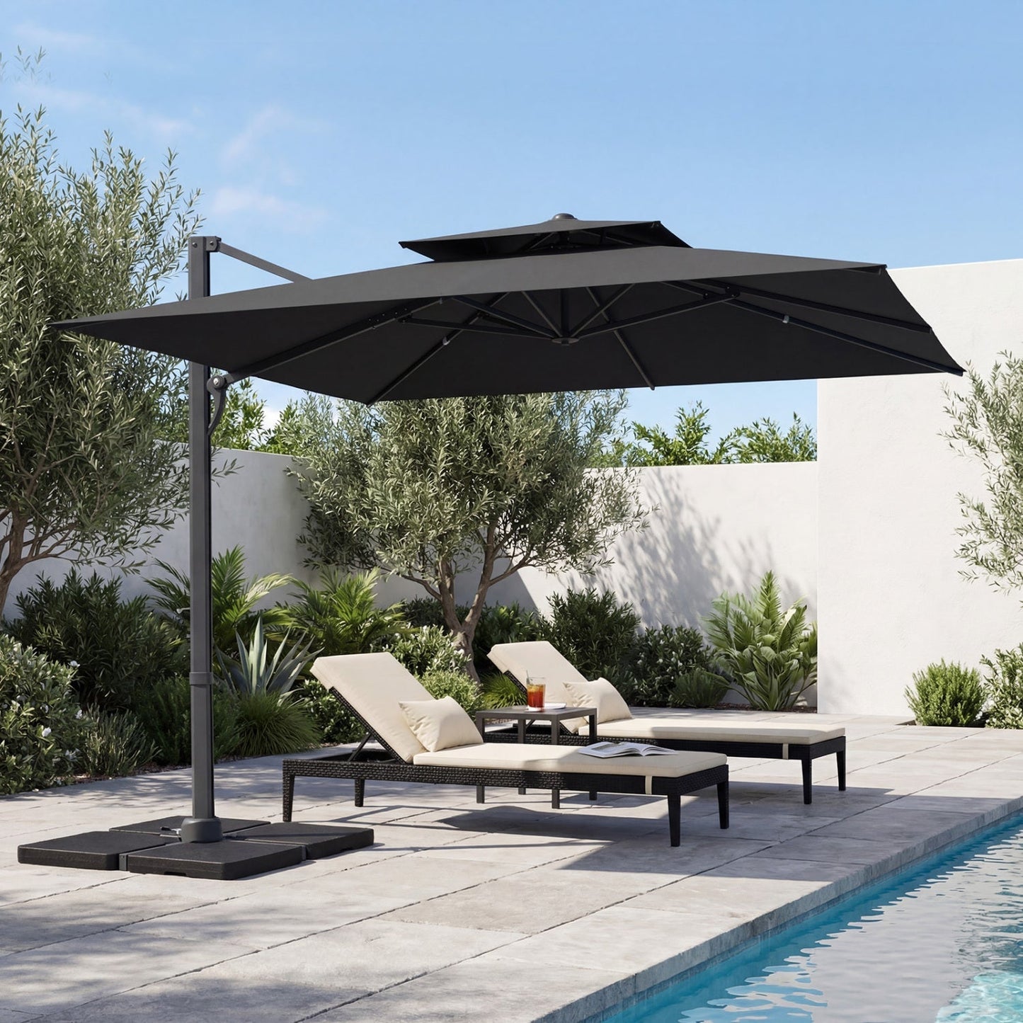 10 FT Cantilever Patio Umbrella with 220 LBS Base