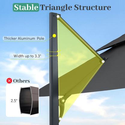 10 FT Cantilever Patio Umbrella with 220 LBS Base