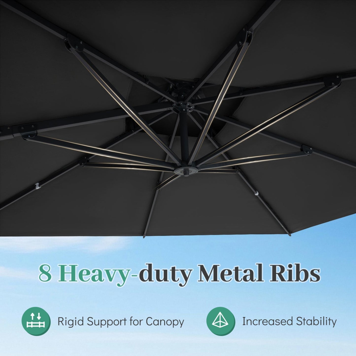 10 FT Cantilever Patio Umbrella with 220 LBS Base