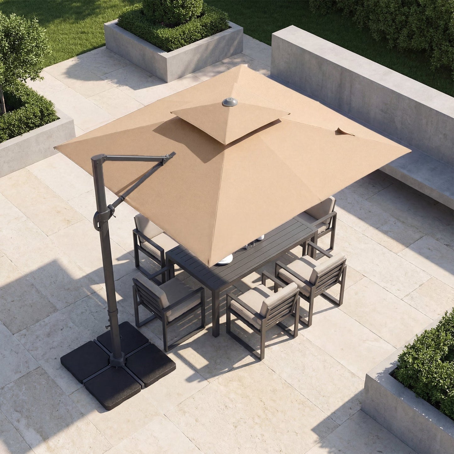 10 FT Cantilever Patio Umbrella with 220 LBS Base