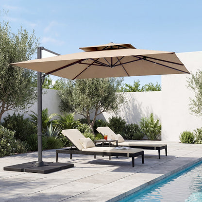 10 FT Cantilever Patio Umbrella with 220 LBS Base
