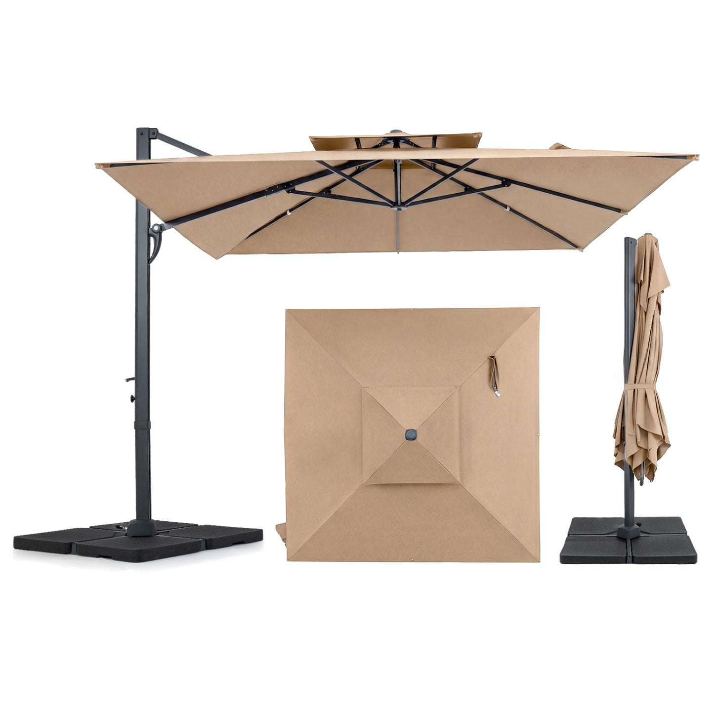 10 FT Cantilever Patio Umbrella with 220 LBS Base