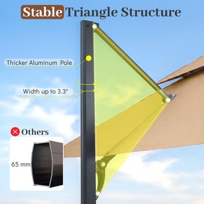 10 FT Cantilever Patio Umbrella with 220 LBS Base