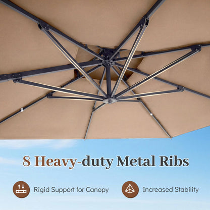 10 FT Cantilever Patio Umbrella with 220 LBS Base