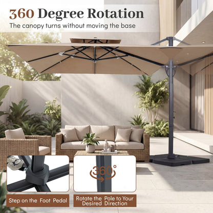 10 FT Cantilever Patio Umbrella with 220 LBS Base