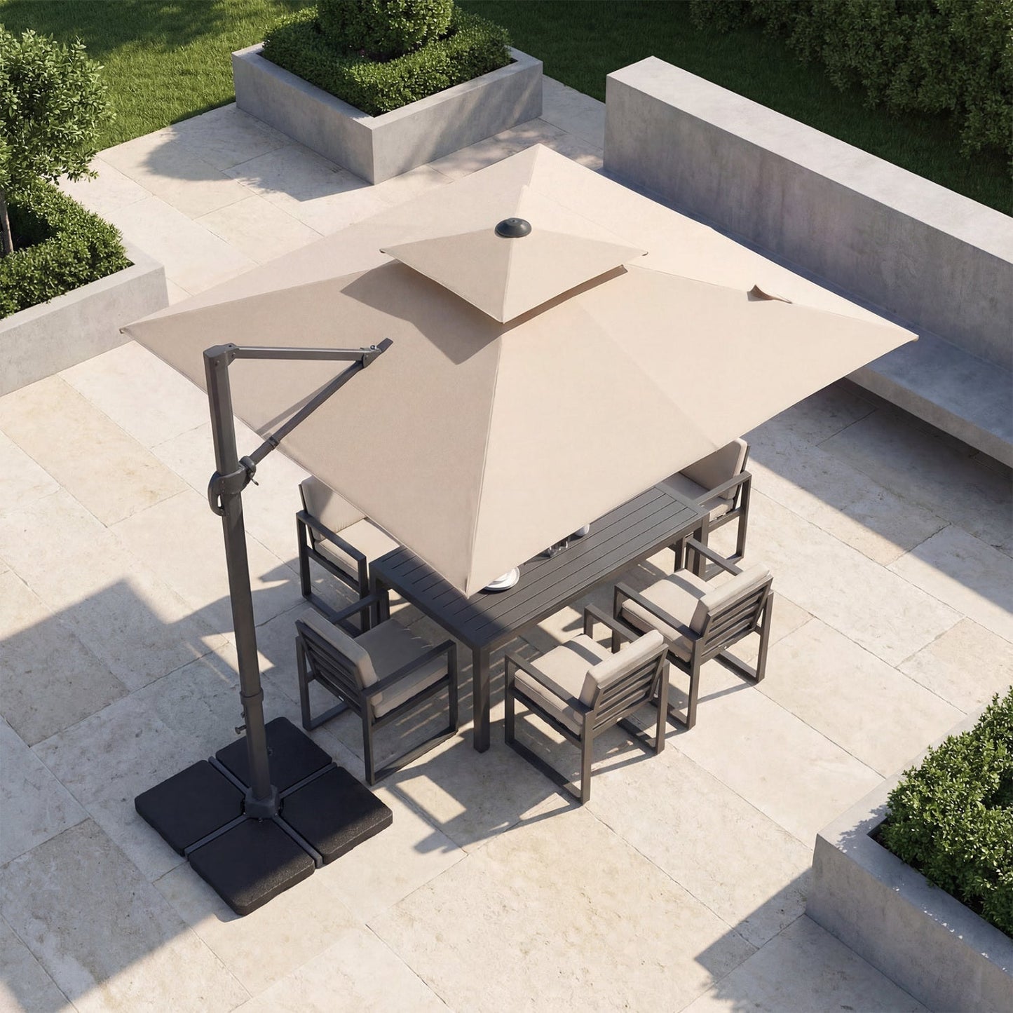 10 FT Cantilever Patio Umbrella with 220 LBS Base