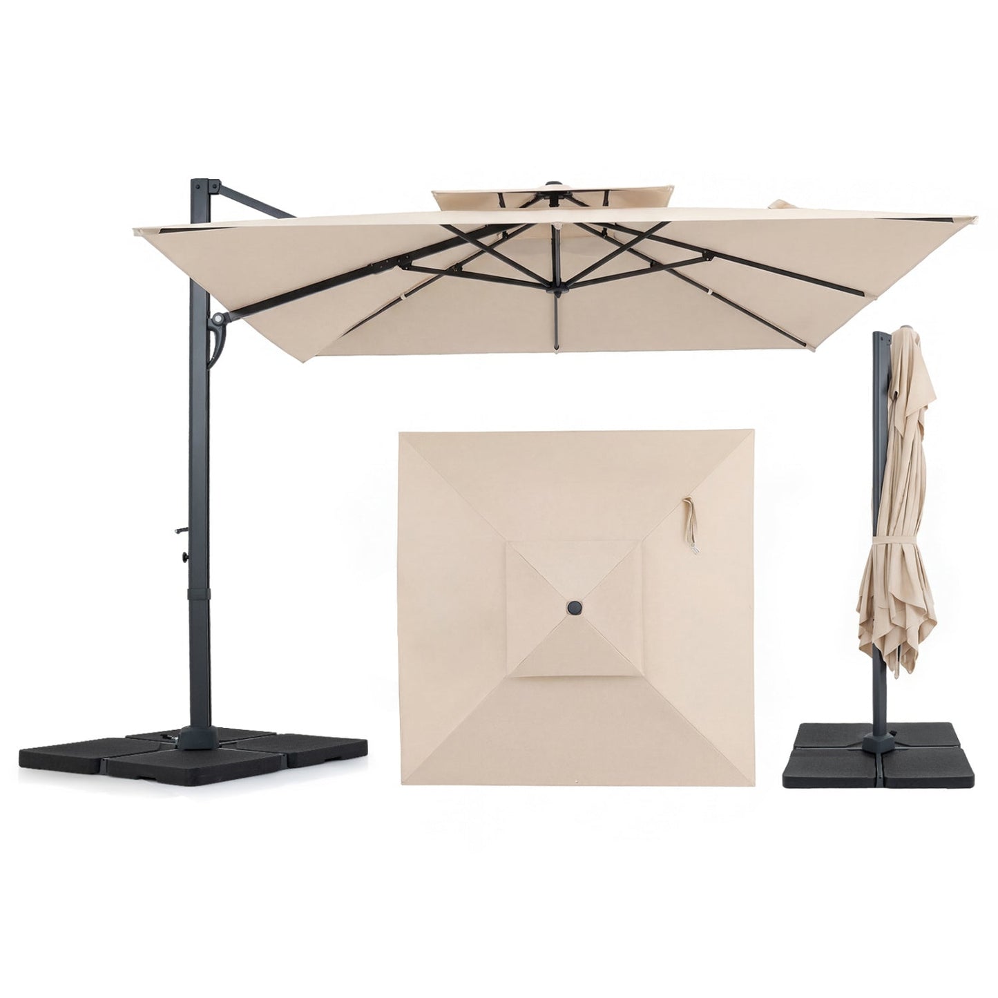 10 FT Cantilever Patio Umbrella with 220 LBS Base