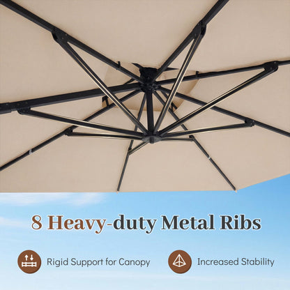 10 FT Cantilever Patio Umbrella with 220 LBS Base