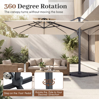 10 FT Cantilever Patio Umbrella with 220 LBS Base