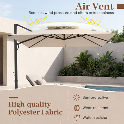10 FT Cantilever Patio Umbrella with 220 LBS Base