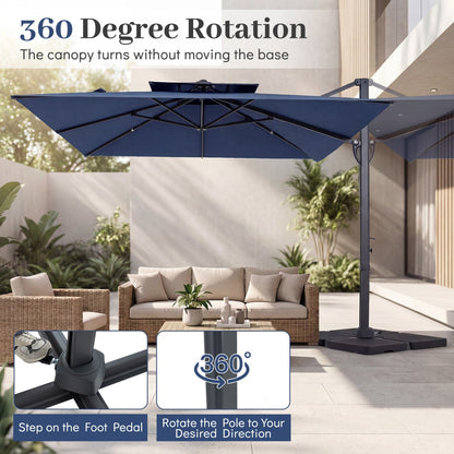 10 FT Cantilever Patio Umbrella with 220 LBS Base