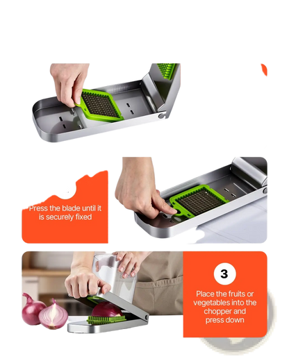Vegetable Chopper 3 Stainless Blades with Container