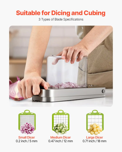 Vegetable Chopper 3 Stainless Blades with Container