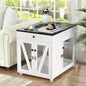 Dog Crate End Table Furniture with Drawer & USB Charging | Wooden Dog Kennel for Medium Dogs