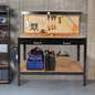 Work Benches for Garage Shop Work Station Tools Table with Peg Board and Drawers